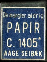Timbre-monnaie Papir - De mangler aldrig - Papir - C. 1405 - 1 &oslash;re sur fond bleu - Danemark - avers
