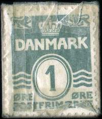 Timbre-monnaie Papir Poser - HJ - Telf. Taga 2161 - Tagensvej 97 - 1 øre sur fond rouge - Danemark - revers