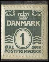 Timbre-monnaie Alle Ugens Programmer Det ny Radio Blad - 1 &oslash;re sur fond vert - Danemark - revers