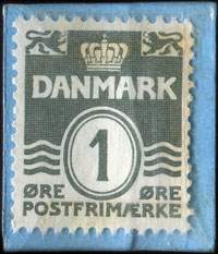 Timbre-monnaie Revisor Holger Jarkov - Dr. Abildgds. Alle 8 - Nora 3600 - 1 &oslash;re sur carton bleu - Danemark - revers