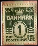 Timbre-monnaie Rico Mocca - 1 &oslash;re sur fond rouge - Danemark - revers