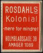 Timbre-monnaie Rosdahls Kolonial - 1 øre sur fond rouge - Danemark - avers