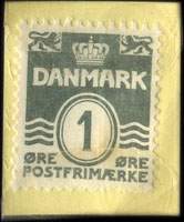 Timbre-monnaie Scherfin's - Kirsebærvin er pragtfuld - C. 5054 - Østerbrogade 54 - 1 øre sur carton jaune - Danemark - revers