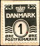 Timbre-monnaie Schulstads - Type 2 - 1 &oslash;re sur fond bleu - Danemark - revers