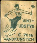 Timbre-monnaie Ski-Udstyr - C.7616 Vandkunsten - Danemark