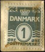 Timbre-monnaie Ski-Udstyr - C.7616 Vandkunsten - 1 �re sur carton beige - Danemark - revers