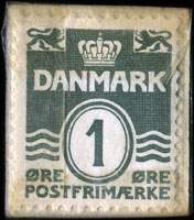 Timbre-monnaie Kvalitat - og dog billigt. S�rgemagasinet Kgs. Nytorv 21 - 1 &oslash;re sur fond noir - Danemark - revers