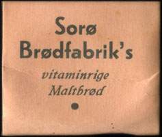 Timbre-monnaie Sorø Brødfabrik's vitaminrige Maltbrød  - 1 øre sur carton rose - Danemark - avers
