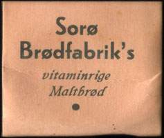 Timbre-monnaie Sor� Br�dfabrik's vitaminrige Maltbr�d  - 1 �re sur carton rose - Danemark - avers