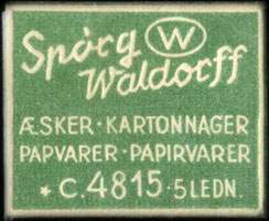 Timbre-monnaie Spòrg Waldorff - Æsker - Kartonnager - Papvarer - Papirvarer - C.4815. 5 Ledn - 1 øre sur fond vert - Danemark - avers