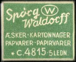 Timbre-monnaie Sp&ograve;rg Waldorff - &AElig;sker - Kartonnager - Papvarer - Papirvarer - C.4815. 5 Ledn - 1 �re sur fond vert - Danemark - avers