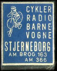 Timbre-monnaie Cykler - Radio - Barne-Vogne - Stjerneborg - Am. Brog. 163 - Am. 366 - 1 �re sur fond bleu - Danemark - avers