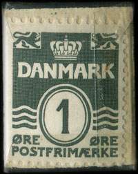 Timbre-monnaie Str&oslash;mper Nowa - 1 &oslash;re sur fond bleu - Danemark - revers