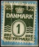 Timbre-monnaie Svend Hansen O Grosell Birkerød Tlf. 40 Alt i Isenkram & Køkkenudstyr - 1 øre sur carton bleu - Danemark - revers