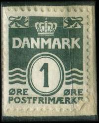 Timbre-monnaie E.A. Svendsen - Tobak-Vin-Papir - Holmbladsgade 46 - Sundby 2223 - 1 øre sur fond vert - Danemark - revers