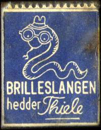 Timbre-monnaie Brilleslangen hedder Thiele - 1 &oslash;re sur fond bleu - Danemark - avers