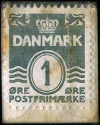 Timbre-monnaie Brilleslangen hedder Thiele - 1 &oslash;re sur fond bleu - Danemark - revers