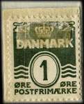 Timbre-monnaie Brilleslangen hedder Thiele - 1 &oslash;re sur fond bleu - Danemark - revers