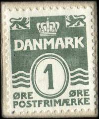 Timbre-monnaie Brilleslangen hedder Thiele - 1 &oslash;re sur fond marron - Danemark - revers