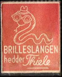 Timbre-monnaie Brilleslangen hedder Thiele - 1 &oslash;re sur fond rouge - Danemark - avers