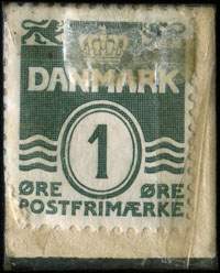 Timbre-monnaie Brilleslangen hedder Thiele - 1 &oslash;re sur fond rouge - Danemark - revers