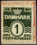 Timbre-monnaie Brilleslangen hedder Thiele - 1 &oslash;re sur fond rouge - Danemark - revers