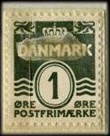 Timbre-monnaie Brilleslangen hedder Thiele - 1 &oslash;re sur fond vert - Danemark - revers