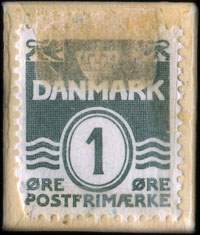 Timbre-monnaie Udend�rs Udstyr A/S Vandkunsten  C. 7616 (type 2) - 1 �re sur carton jaune-p�le - Danemark - revers