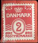 Timbre-monnaie Udend�rs Udstyr A/S Vandkunsten  C. 7616 (type 3) - 2 �re sur carton rouge - Danemark - revers