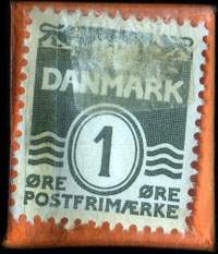Timbre-monnaie Udend�rs Udstyr A/S Vandkunsten  C. 7616 (type 4) - 1 �re sur carton orange - Danemark - revers