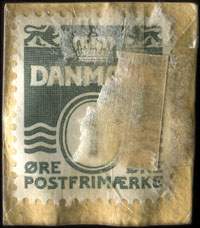 Timbre-monnaie Ch. Walbum - Fris�r - Holmbladsgade 74 - Aut. Landbrugslotteri Koll. - 1 &oslash;re sur carton brun-clair - Danemark - revers