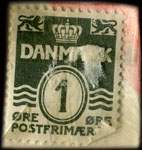 Timbre-monnaie A.Waldorff & Co - 1 &oslash;re sur carton blanc - Danemark - revers