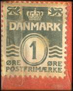 Timbre-monnaie William Mitchell - 1 &oslash;re sur carton orange - Danemark - revers